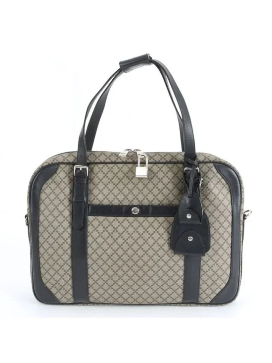 ★SOLD★ Gucci Diamante Leather Business Briefcase Tote Black - Picture 1 of 9